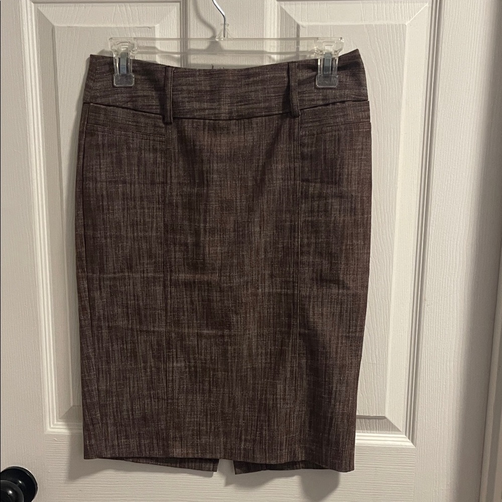 Charlotte Russe Textured Brown Pencil Skirt